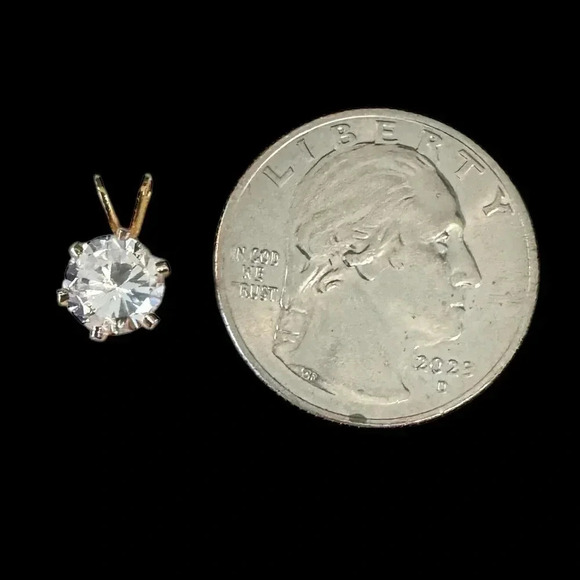 Vintage Estate Crystal Solitaire Pendant - Picture 9 of 9